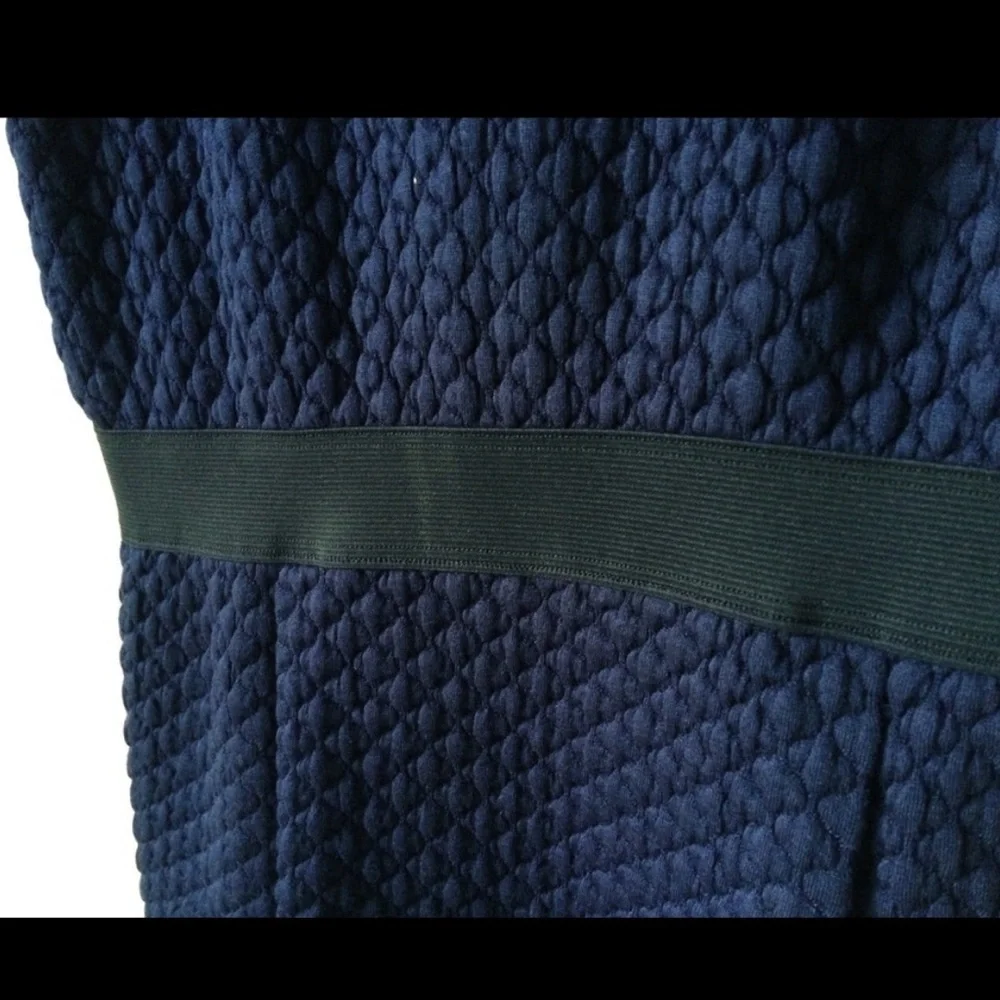 SANDRO Paris Navy Textured mini dress - Picture 6 of 9